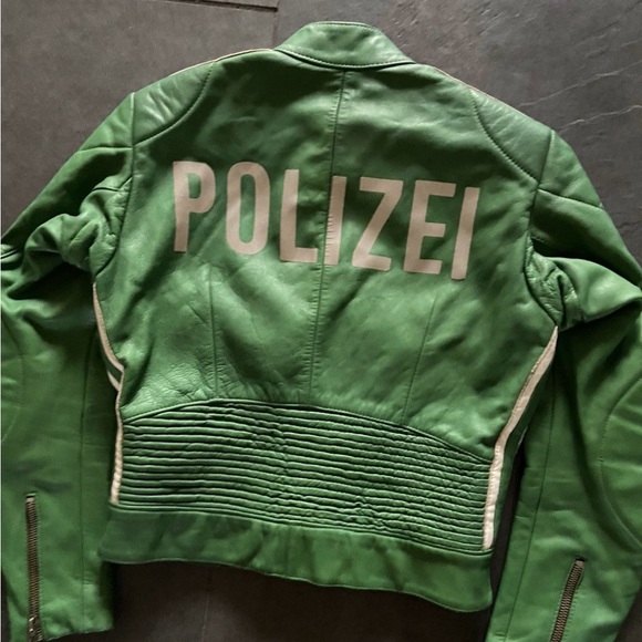 Vintage German Polizei Police Leather Jacket - Picture 4 of 4